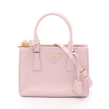 PRADA SAFFIANO LUX Galleria Small 2Way Shoulder Handbag 1BA896 leather Pink