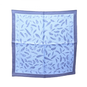 HERMES Petit Carre45 PLUMES Scarf silk Blue Used Women