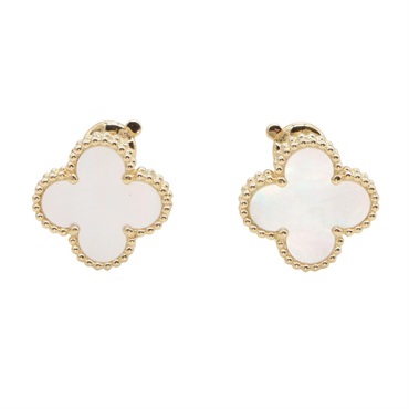 Van Cleef & Arpels Vintage Alhambra Pierced earrings 18KYG Gold Mother of pearl