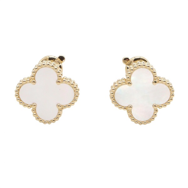 Van Cleef & Arpels Vintage Alhambra Pierced earrings 18KYG Gold Mother of pearl