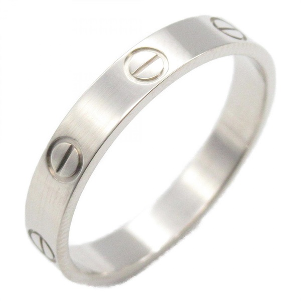 CARTIER Mini Love Ring 18KWG White Gold Used unisex US size 9 #60