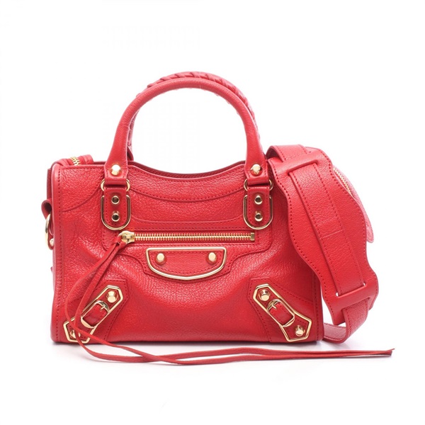BALENCIAGA Classic Metallic Edge City Shoulder Handbag 390160 leather Red Used