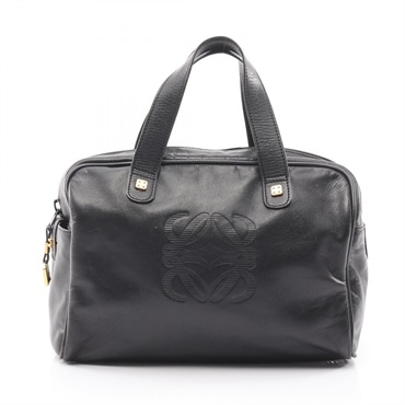 LOEWE Anagram Travel Tote Bag leather Black Used Women