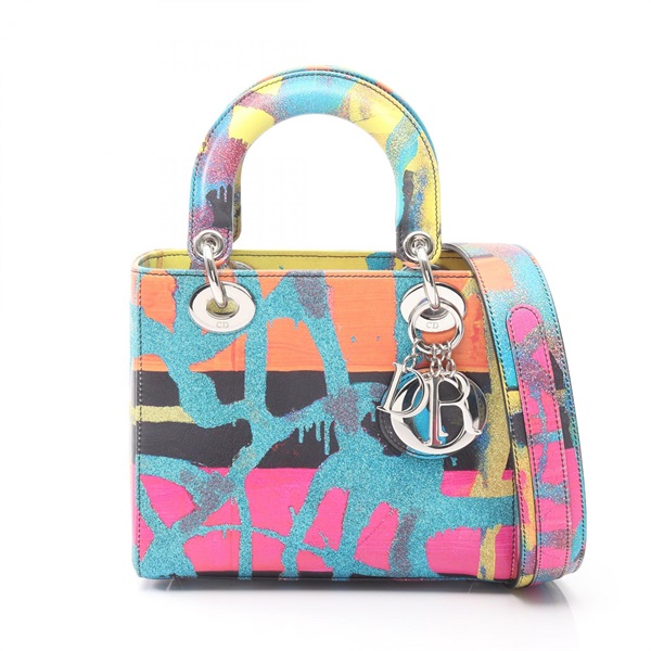 Christian Dior Small Lady Dior Chris Martin Cannage crossbody Handbag leather