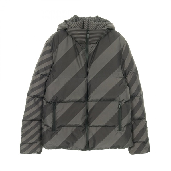 FENDI Zucca Pecan Down reversible jacket hoodie coat polyester Green Used mens