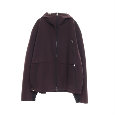 HERMES jacket #50 jip-up hoodie 462960HL Nylon Bordeaux Black Used mens