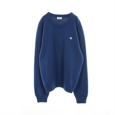 CELINE Triomphe Pullover Sweater 2AC85048T wool cashmere Blue #XL Used Women