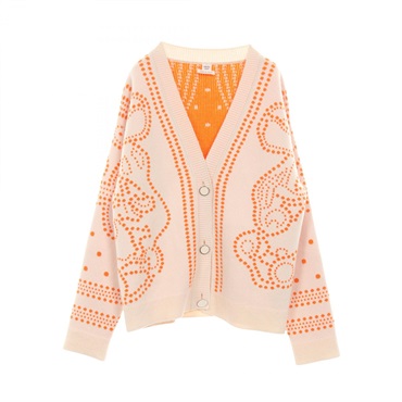 HERMES Brides de Gala cardigan #34 knitwear 3E2711D8 cashmere cotton Beige used