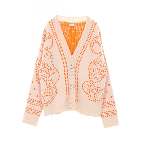 HERMES Brides de Gala cardigan #34 knitwear 3E2711D8 cashmere cotton Beige used