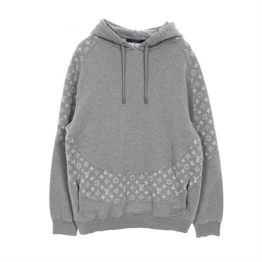 LOUIS VUITTON Monogram Circle Cut Hoodie Tops RM222Q cotton Gray Used Women #L