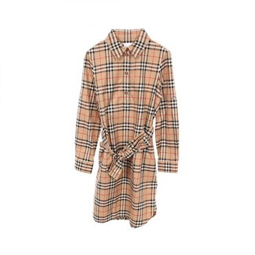 BURBERRY ASTRIDE CHECK SHIRT Dress cotton Brown Multicolor #UK8/US6 Used Women