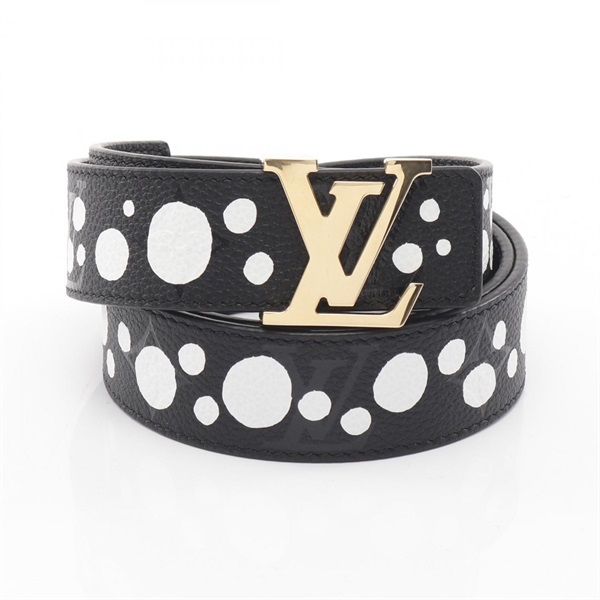LOUIS VUITTON yayoi kusama LV Initial 30mm Infinity Dot belt M0659 leather Black