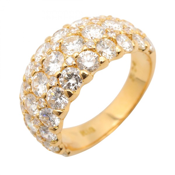 JEWELRY Diamond Ring 18KYG Yellow Gold Used Women US Size 5.25