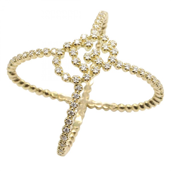 GUCCI GG Running Ring Diamond 18KYG Yellow Gold Used women US size 4.25