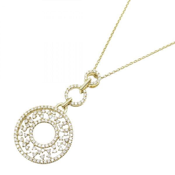 JEWELRY Diamond Necklace Pendant 18KYG Yellow Gold 50㎝ Used Women