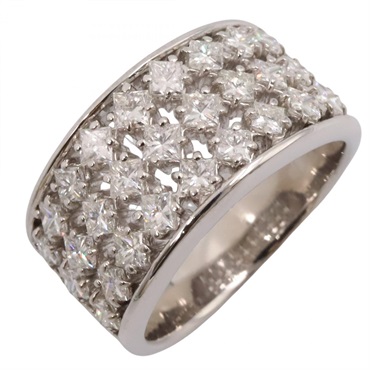 JEWELRY Diamond Ring 18KWG White Gold Used Women US Size 5.75