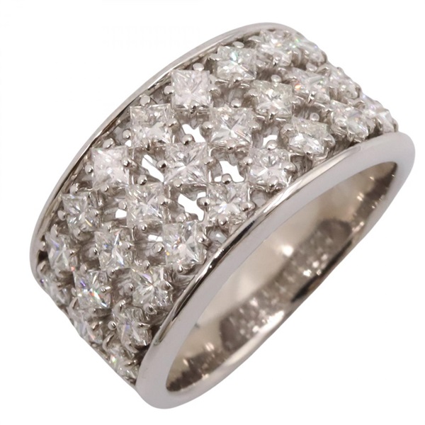 JEWELRY Diamond Ring 18KWG White Gold Used Women US Size 5.75