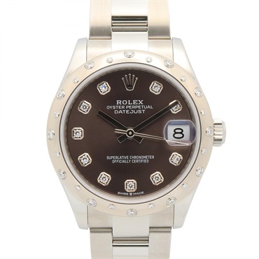 ROLEX Datejust 20P Diamond Bezel/10P NP Wrist Watch 278344RBR Automatic 18KWG SS