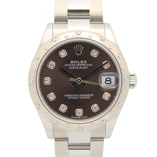 ROLEX Datejust 20P Diamond Bezel/10P NP Wrist Watch 278344RBR Automatic 18KWG SS