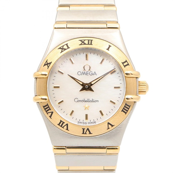OMEGA Constellation Mini Wrist Watch 1262.70 Quartz 18KYG Gold SS Used Women