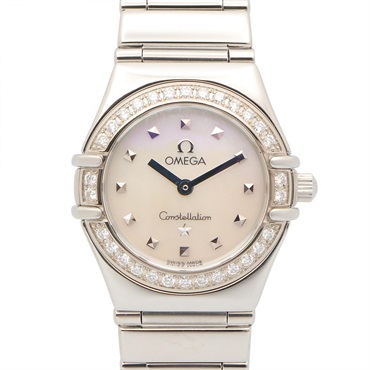 OMEGA Constellation Mini Diamond Wrist Watch 1465.71 Quartz SS Used Women