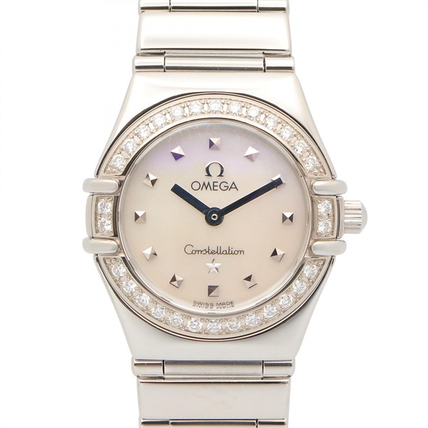 OMEGA Constellation Mini Diamond Wrist Watch 1465.71 Quartz SS Used Women