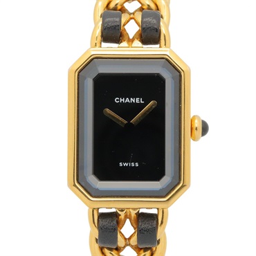 CHANEL Premiere M Wrist Watch H0001 Quartz Gold Plated Leather belt Used Women