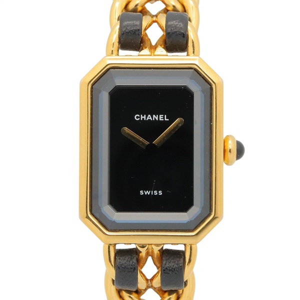CHANEL Premiere M Wrist Watch H0001 Quartz Gold Plated Leather belt Used Women
