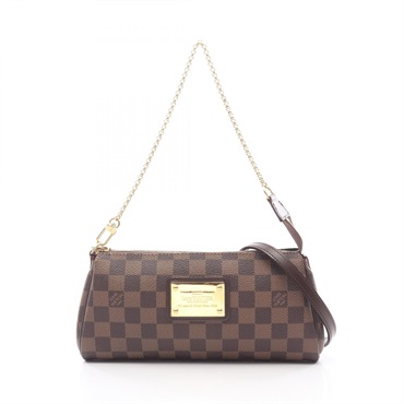 LOUIS VUITTON Eva chain crossbody Handbag N55213 Damier leather Brown Ebene LV