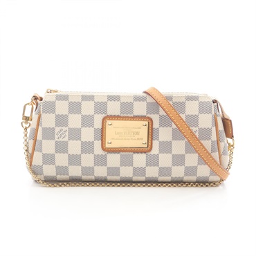 LOUIS VUITTON Eva crossbody shoulder Handbag N55214 Damier Azur leather White LV