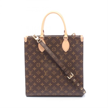 LOUIS VUITTON Sac Plat PM Shoulder Tote Bag M46263 Monogram canvas Brown Used LV