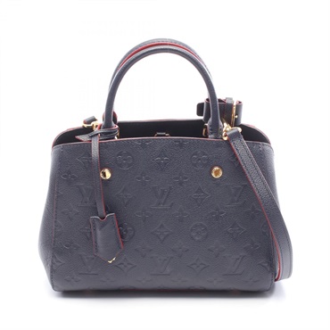 LOUIS VUITTON Montaigne MM Shoulder Handbag M42746 Monogram empreinte Navy used