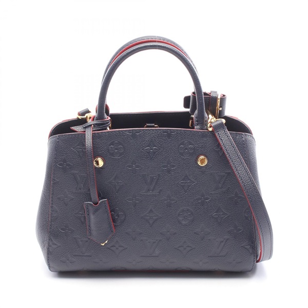 LOUIS VUITTON Montaigne MM Shoulder Handbag M42746 Monogram empreinte Navy used