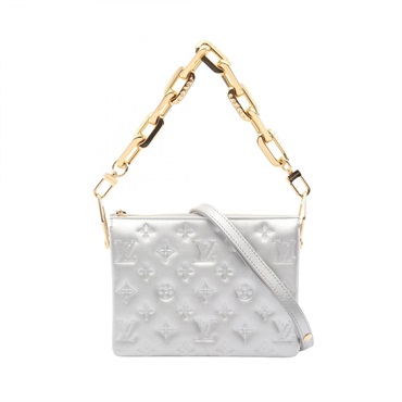 LOUIS VUITTON Coussin BB Shoulder Bag M20567 Monogram Emboss leather Silver used