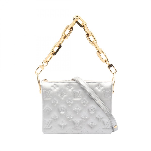 LOUIS VUITTON Coussin BB Shoulder Bag M20567 Monogram Emboss leather Silver used