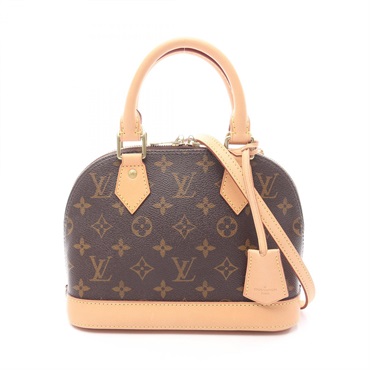 LOUIS VUITTON Alma BB Shoulder Handbag M53152 Monogram canvas leather Brown Used