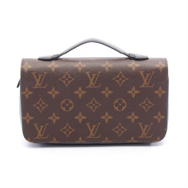 LOUIS VUITTON Zippy XL Around long wallet purse M61506 Monogram Macassar Used LV