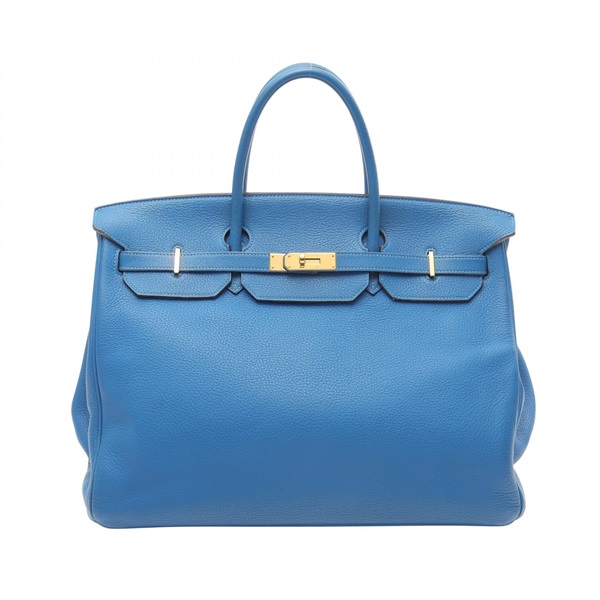 HERMES Birkin 40 Handbag Togo leather Blue Used Women GHW O