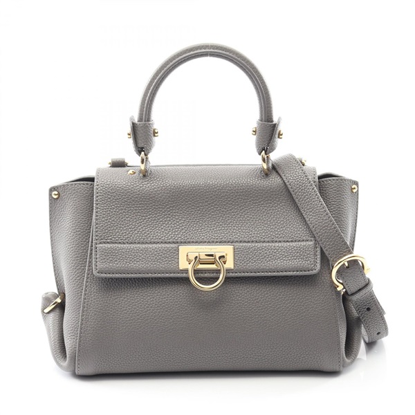 Salvatore Ferragamo Sofia Gancini Shoulder Handbag 21 F628 leather Gray Used
