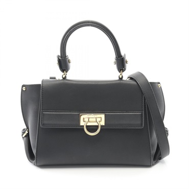 Salvatore Ferragamo Sofia Gancini Shoulder Handbag 21 F628 leather Black Used