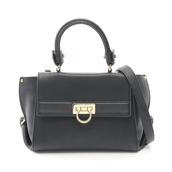 Salvatore Ferragamo Sofia Gancini Shoulder Handbag 21 F628 leather Black Used