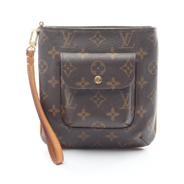 LOUIS VUITTON Partition Pouch M51901 Monogram leather canvas Brown Used Women