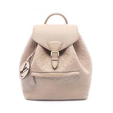 LOUIS VUITTON Montsouris PM Backpack M45410 Monogram empreinte Beige Used Women