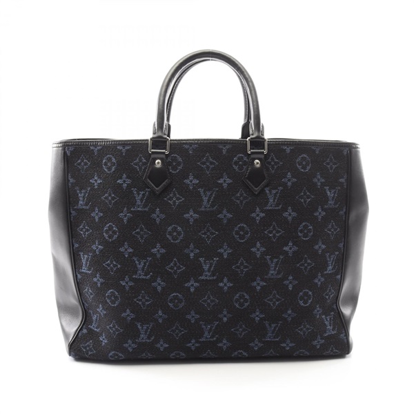 LOUIS VUITTON Grand Sac Tote Handbag M55203 Monogram Jacquard canvas Black Used