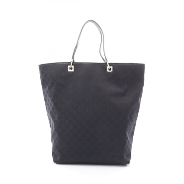 GUCCI GG canvas Tote hand bucket Bag 002･1097 canvas leather Navy Black Used