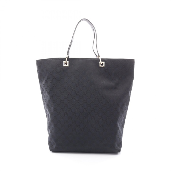 GUCCI GG canvas Tote hand bucket Bag 002･1097 canvas leather Navy Black Used