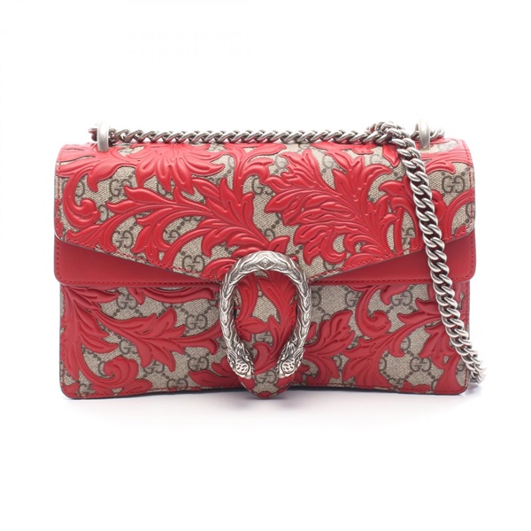GUCCI Dionysus GG Supreme Arabesque Chain Shoulder Handbag 400249 canvas leather
