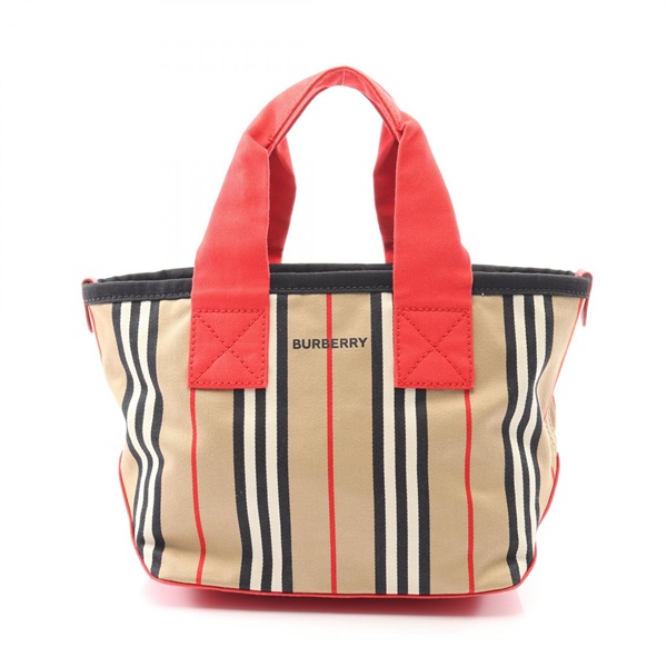 BURBERRY Kids Icon Stripe Hand Tote Bag 8010780 canvas Beige Multicolor Used