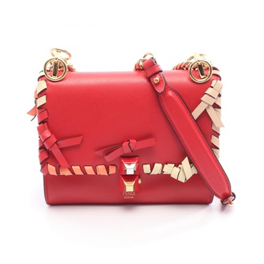 FENDI MINI CAN I Chain Shoulder Bag 8M0381 leather Red Multicolor Used Women