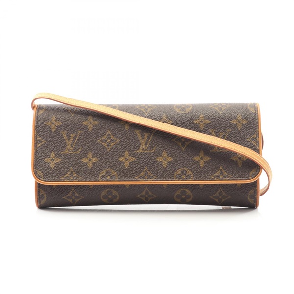 LOUIS VUITTON Pochette Twin GM Shoulder Bag M51852 Monogram canvas Brown Used LV